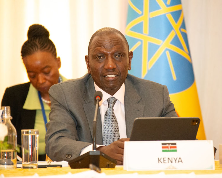 President William Ruto during the first Intergovernmental Authority on Development (IGAD) meeting on Sudan peace process at Addis Ababa, Ethiopia on July 10, 2023