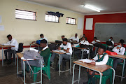 Grade 12 pupils of Lehlabile secondary school in Mamelodi east of Pretoria already busy with their books.
