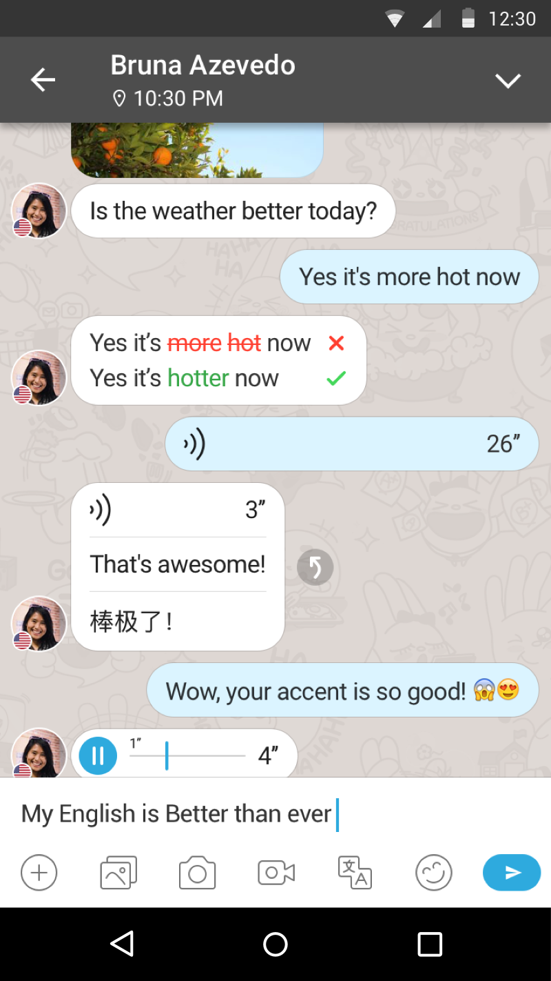 Android application HelloTalk - Learn Languages screenshort