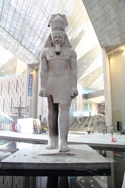 The statue of Ramses II at the entrance to the new Grand Egyptian Museum.