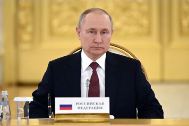 Russian President Vladimir Putin attends the Collective Security Treaty Organisation (CSTO) summit at the Kremlin in Moscow, Russia May 16, 2022.