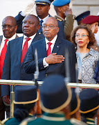 President Jacob Zuma takes the national salute ahead of his State of the Nation Address (SONA) to a joint sitting of the National Assembly and the National Council of Provinces in Cape Town, South Africa, February 9, 2017. REUTERS/Nic Bothma/Pool