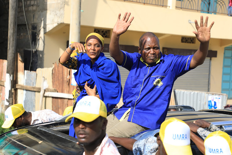 Umra Omar and Julius Ndegwa in Lamu West on Friday