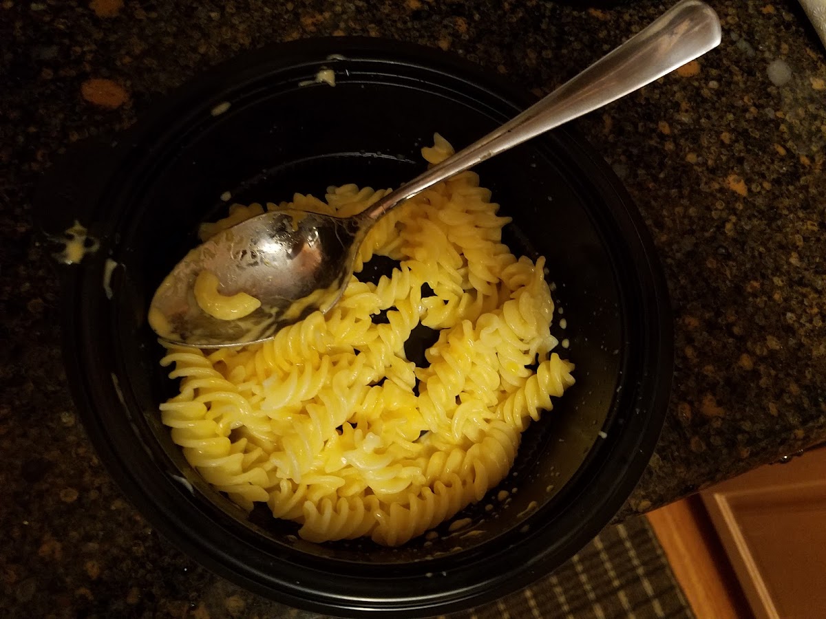 There was gluten macaroni in our supposedly gluten-free pesto fusilli- see my review.