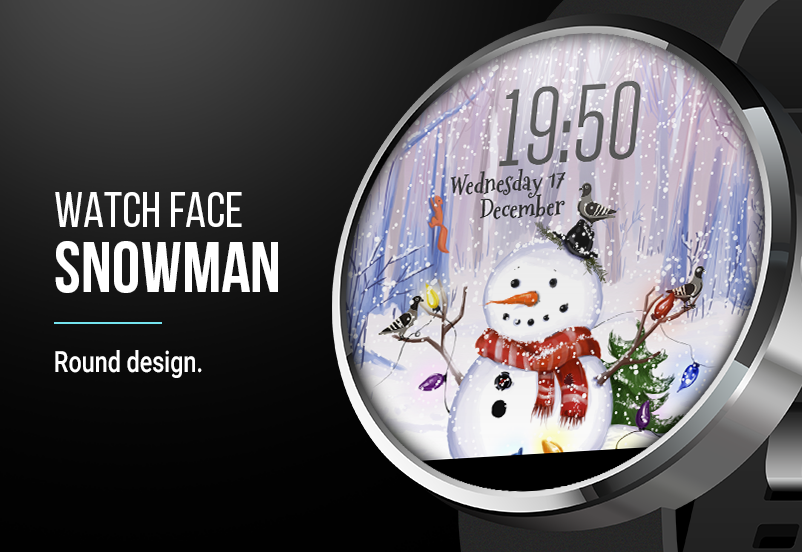 Android application Watch Face: Snowman screenshort