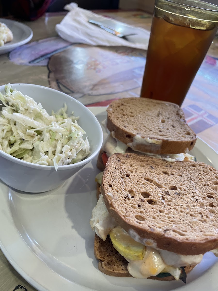 Monterey Chicken sandwich and cole slaw