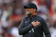 Liverpool manager Juergen Klopp celebrates after their Premier League win against Tottenham Hotspur at Anfield on Sunday.