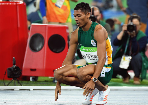 Wayde van Niekerk of South Africa wins the mens 400m final and sets a new world record of 43.03 seconds during the evening session on Day 9 Athletics of the 2016 Rio Olympics at Olympic Stadium on August 14, 2016 in Rio de Janeiro, Brazil.