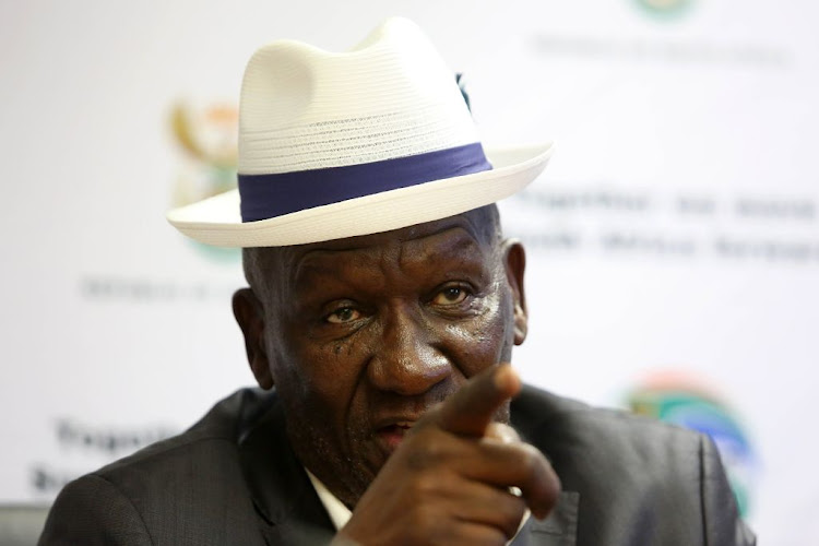 Police Minister Bheki Cele addresses the media after a security cluster meeting in Durban on May 21, 2018.