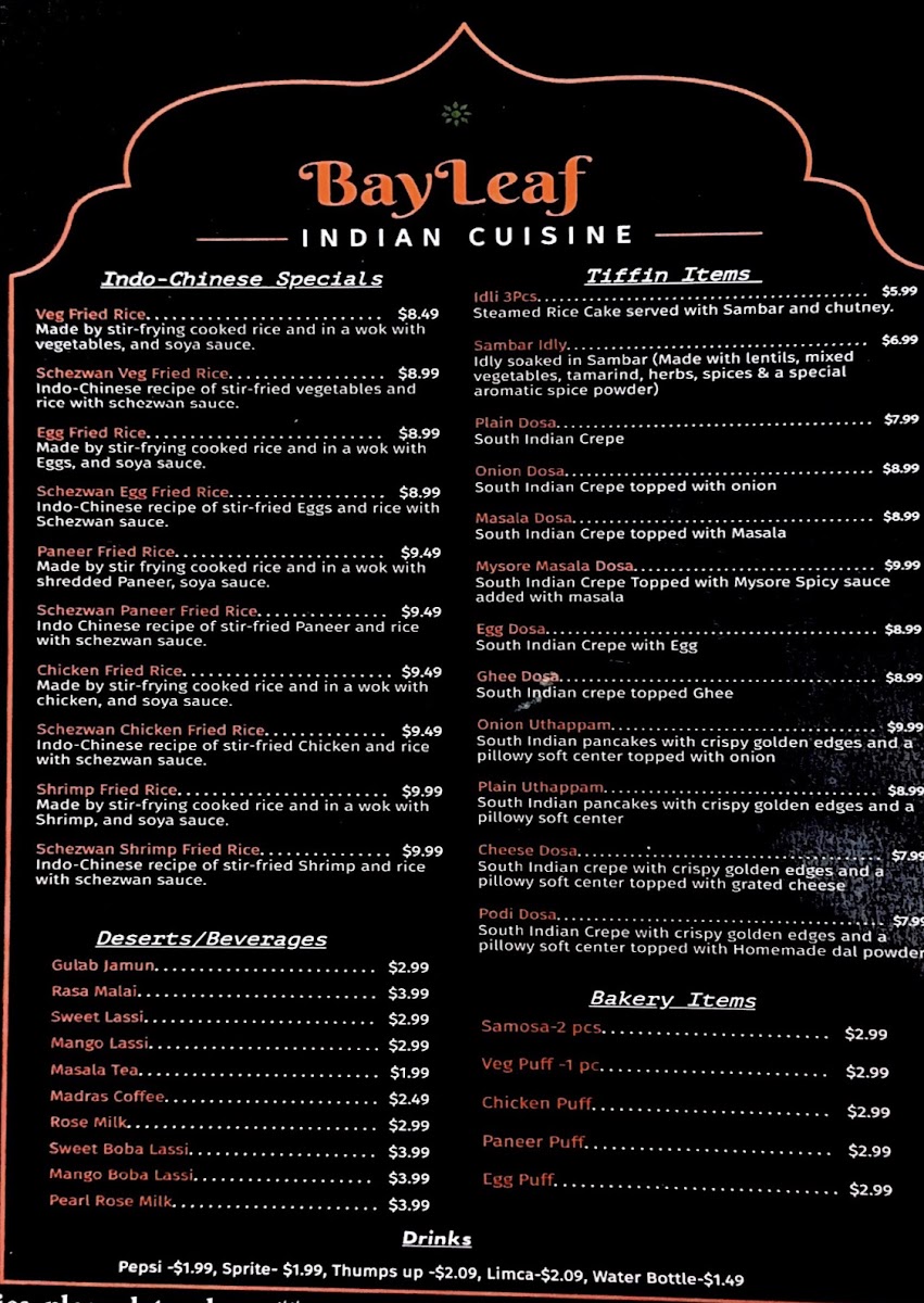 Bayleaf Indian Restaurant gluten-free menu