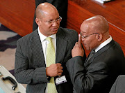 Jacob Zuma with his attorney Michael Hulley. 