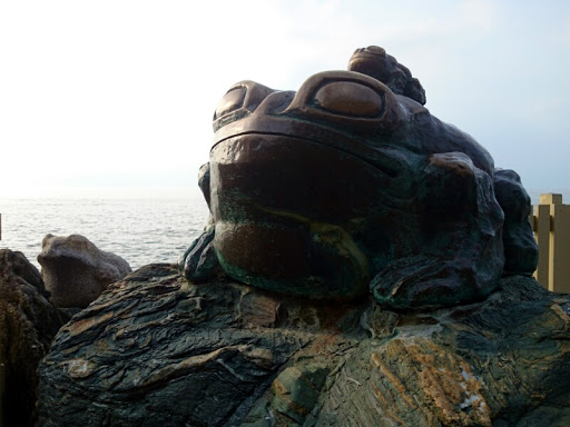 Green Frog Meoto Iwa Rocks 