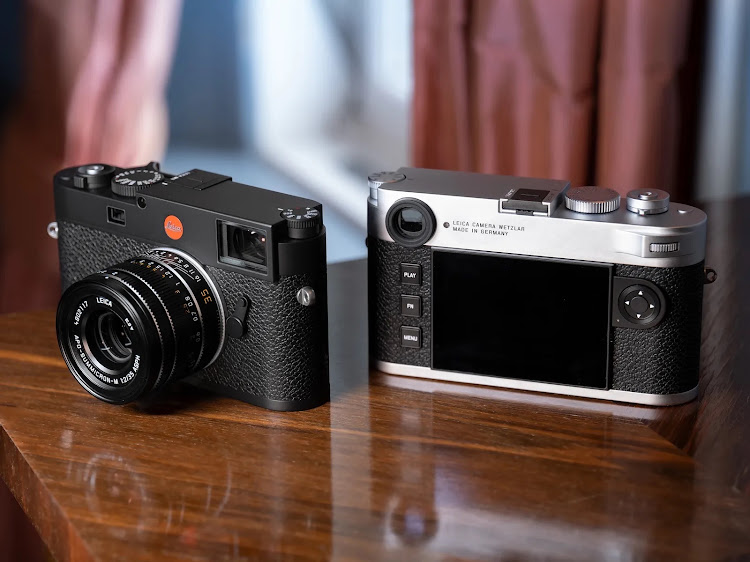 Leica's M11 comes in two finishes. The camera on the left is paired with a Leica 35 mm f/2 lens.