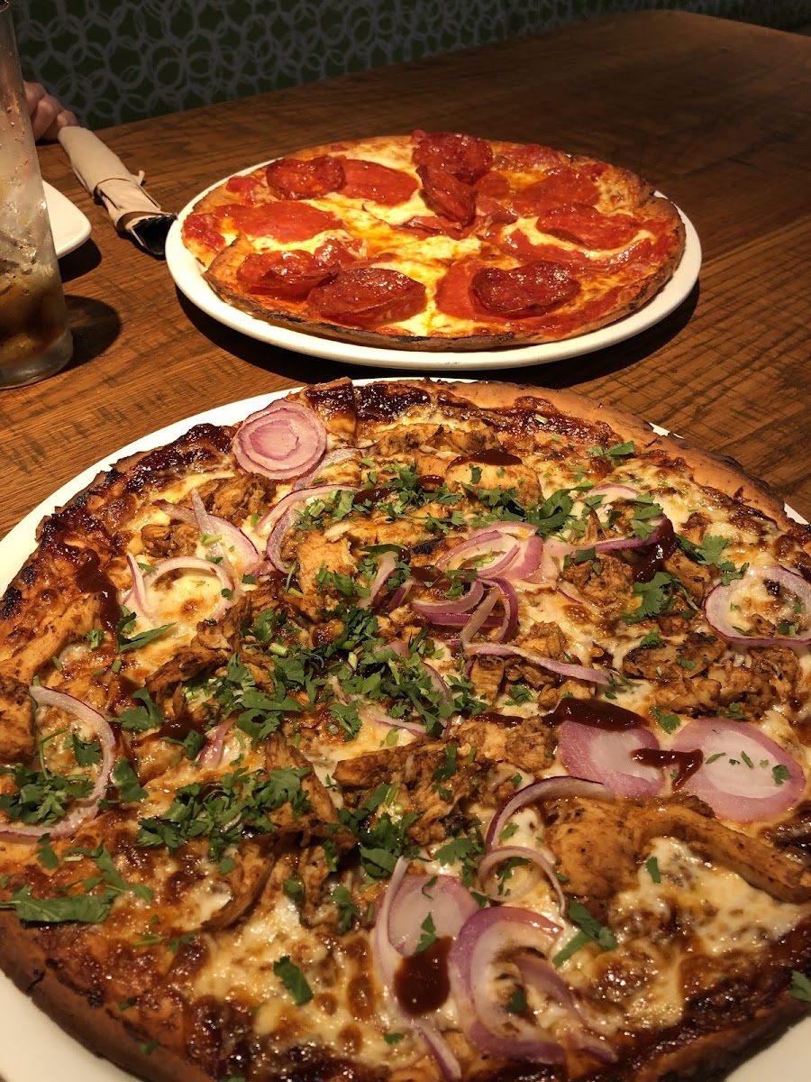 Our bbq pizza & pepperoni pizza
