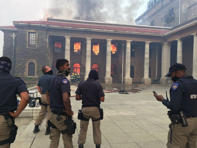 A library at the University of Cape Town believed to contain its priceless African Studies collection was gutted by the fire.