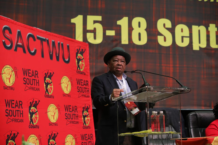 SA Communist Party general secretary Blade Nzimande addresses delegates at the SA Clothing and Textiles Workers Union (Sactwu) conference in Durban on Monday.