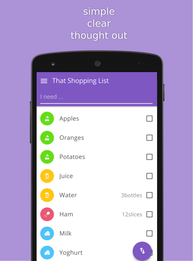 Android application That Shopping List screenshort