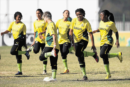 Banyana Banyana in training at North West University in Potchefstroom.