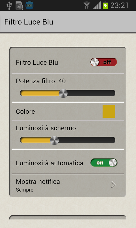 Android application Bluelight Filter screenshort