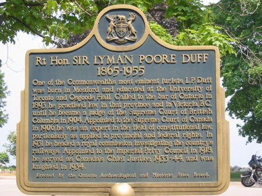 One of the Commonwealth's most eminent jurists, L.P. Duff was born in Meaford and educated at the University of Toronto and Osgoode Hall. Called to the bar of Ontario in 1893, he practised law in...