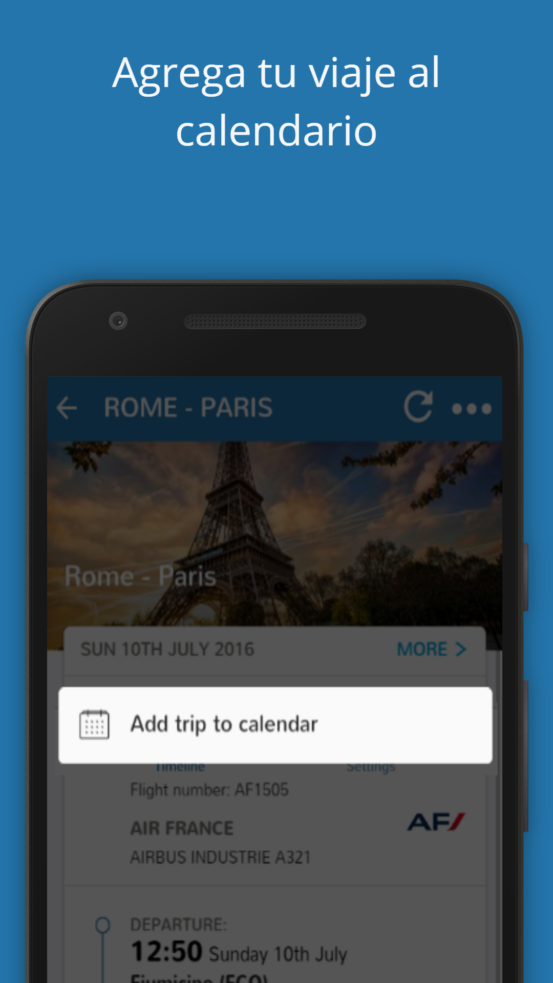 Android application CheckMyTrip screenshort