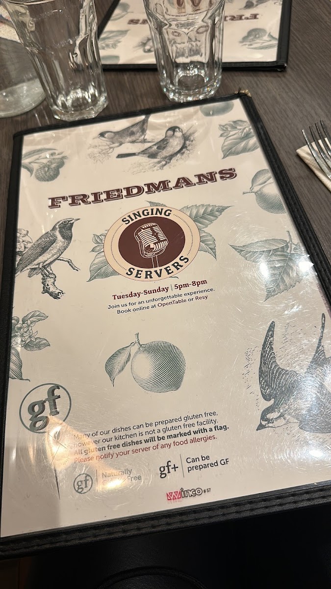 Gluten-Free at Friedman’s At The Edison