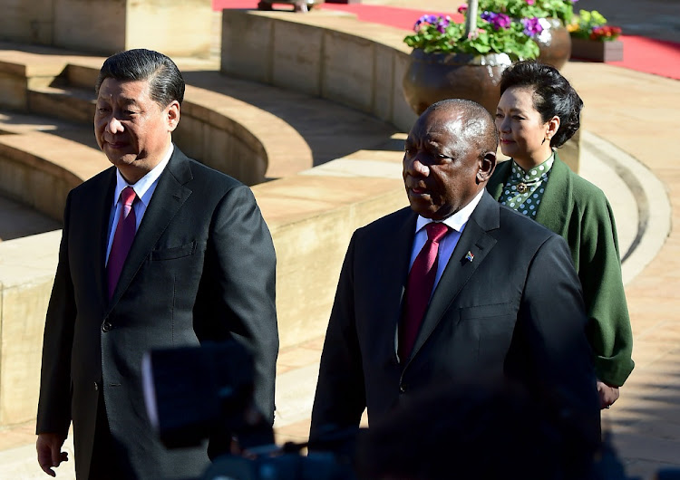 File image of president Cyril Ramaphosa and president Xi Jinping of the People’s Republic of China at the Union Buildings for a State Visit to South Africa on July 24 2018.