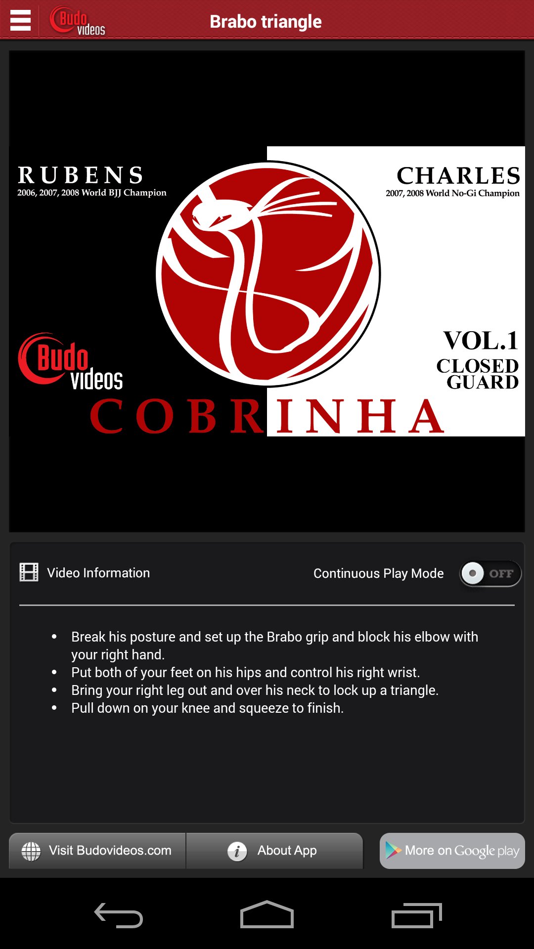 Android application Cobrinha BJJ V1 - Closed Guard screenshort