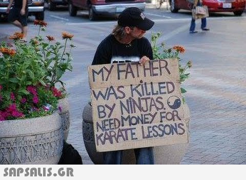 MY FATHER WAS KILLED NEEDMONEY FOR KARATE LESSONS