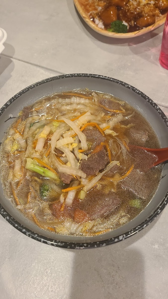 Gluten free beef noodle soup