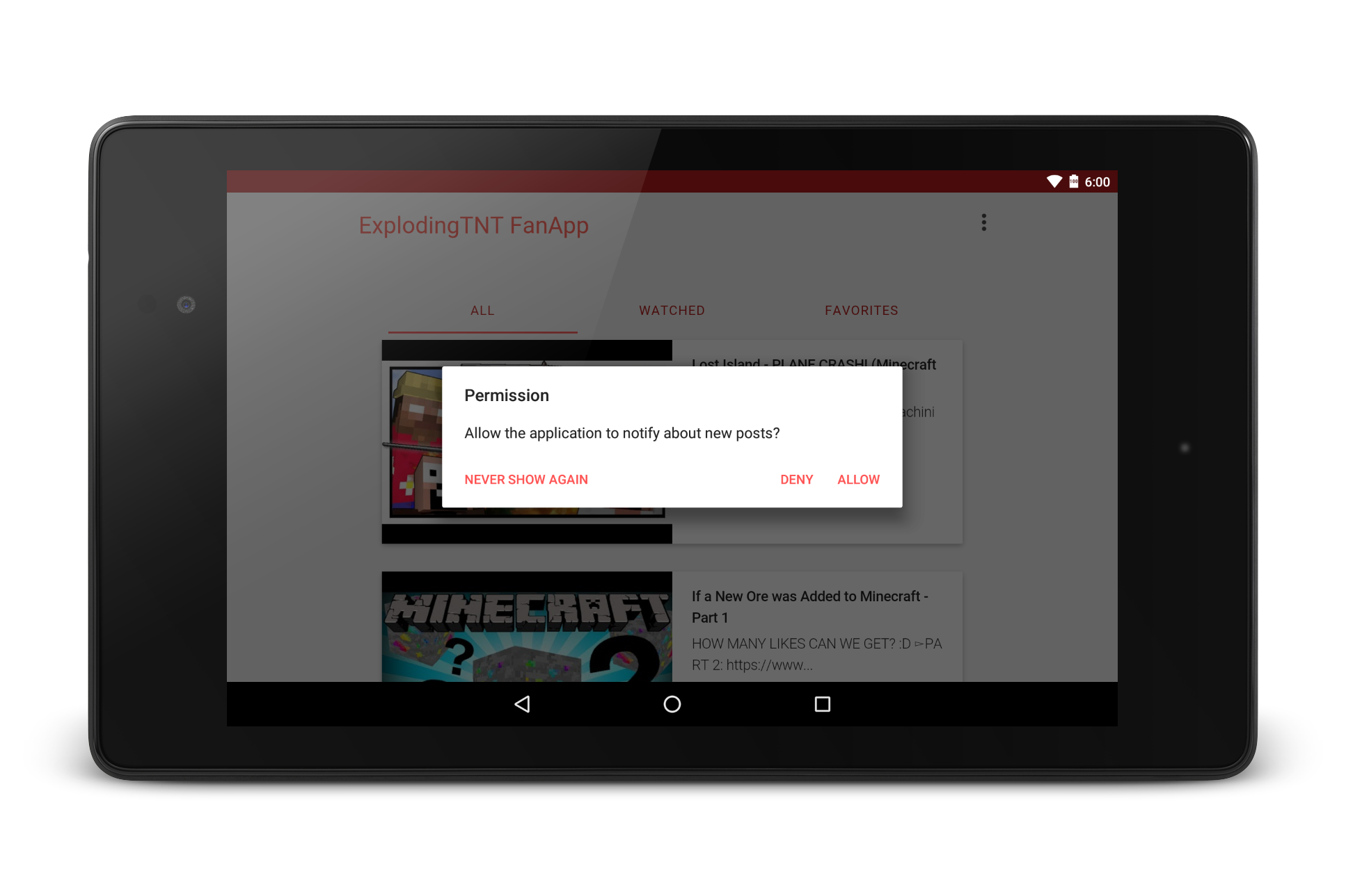 Android application ExplodingTNT FanApp screenshort