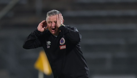 SuperSport United coach Gavin Hunt reacts during his side’s DStv Premiership match against Polokwane City at Lucas Moripe Stadium on Wednesday. Picture: SAMUEL SHIVAMBU/BackpagePix