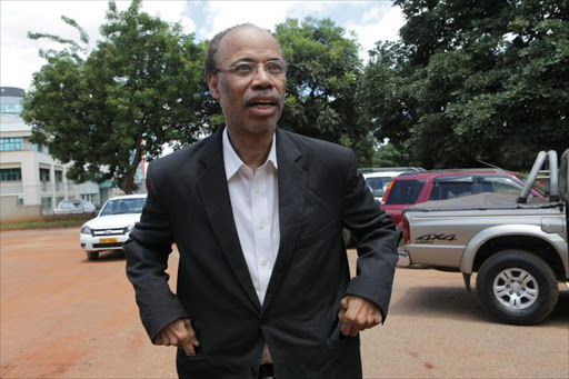 Former U S Congressman, Mel Reynolds, appears at the magistrates courts in Harare, Wednesday, Feb. 19, 2014. Reynolds was arrested in Zimbabwe for allegedly possessing pornographic material and violating immigration laws.