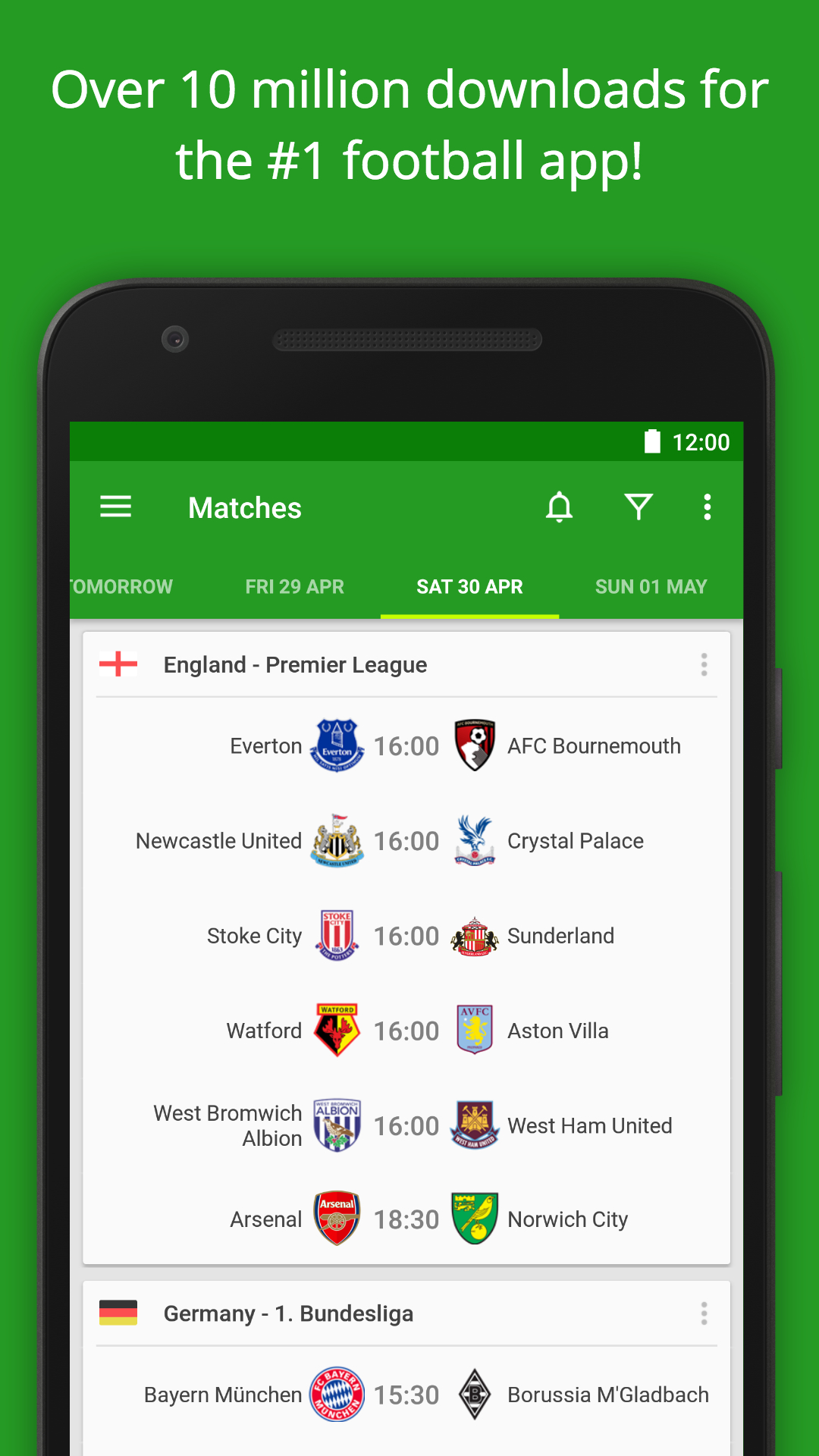 Android application Soccer Scores Pro - FotMob screenshort