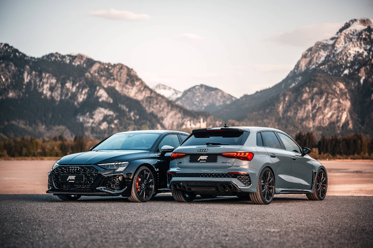 The ABT RS3-S package is available for both Sportback and Saloon versions of the Audi RS3.