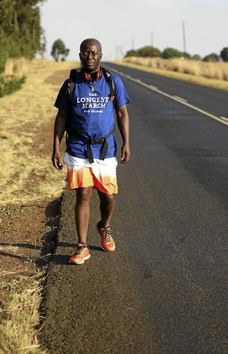 Fred Khumalo, author of 'The Longest March', embarked on his own march from Joburg to Ladysmith in KZN. /ANTONIO MUCHAVE