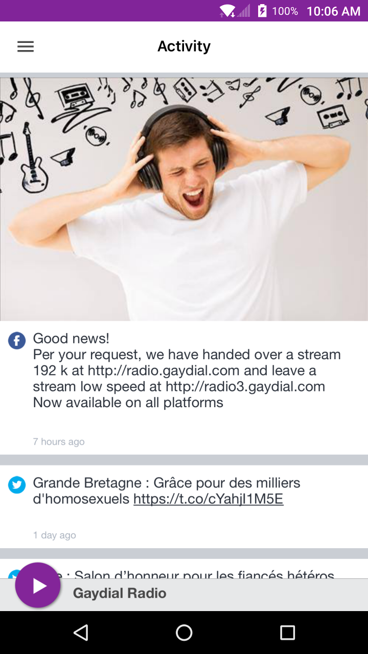 Android application Gaydial Radio screenshort