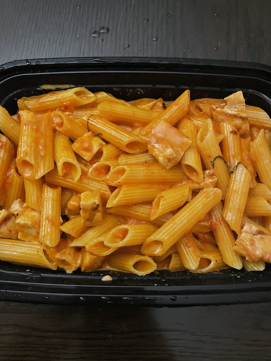 Gluten free penne vodka with chicken $29