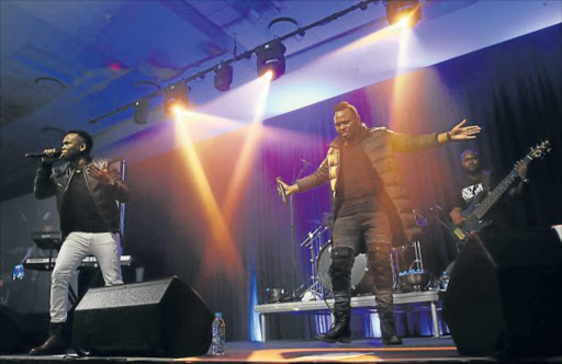 POPULAR SOUND: The Jaziel Brothers perform at The Venue at Hemingways Mall. The gig was sold out and the crowd sang along and danced to the music throughout the show Picture: MICHAEL PINYANA