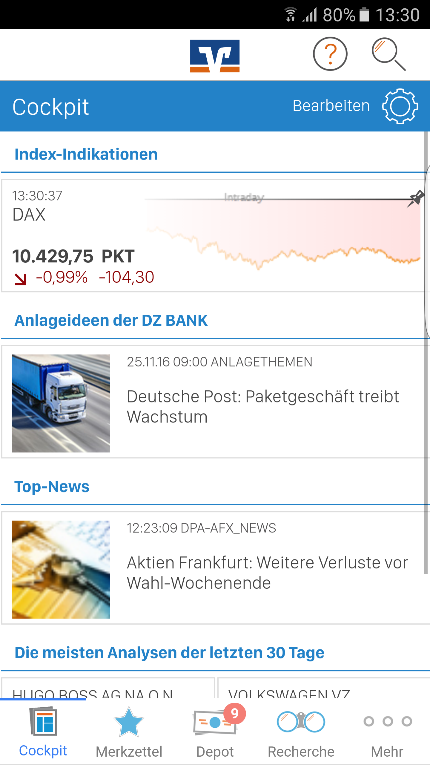 Android application DepotPLUS –  Finanzassistent screenshort