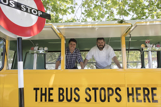 Bus Stop is a food-truck-inspired eatery in a converted yellow bus by the pond on the Welmoed Farm.