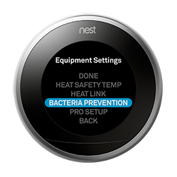 Nest thermostat Bacteria Prevention setting