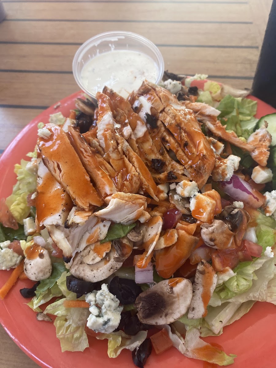 Grilled Buffalo chicken salad , no croutons