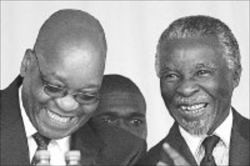 ANC BIGWIGS: Jacob Zuma and Thabo Mbeki at the reburial of Moses Mabhida. Pic.Unknown. 05/12/2006. © Unknown.