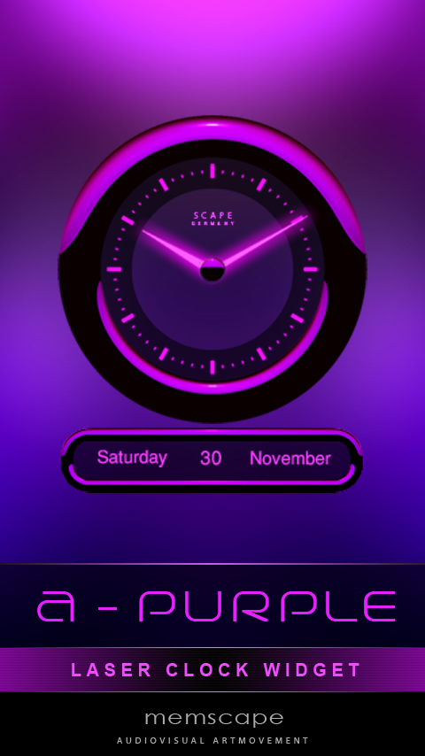 Android application Laser Clock Widget A-PURPLE screenshort