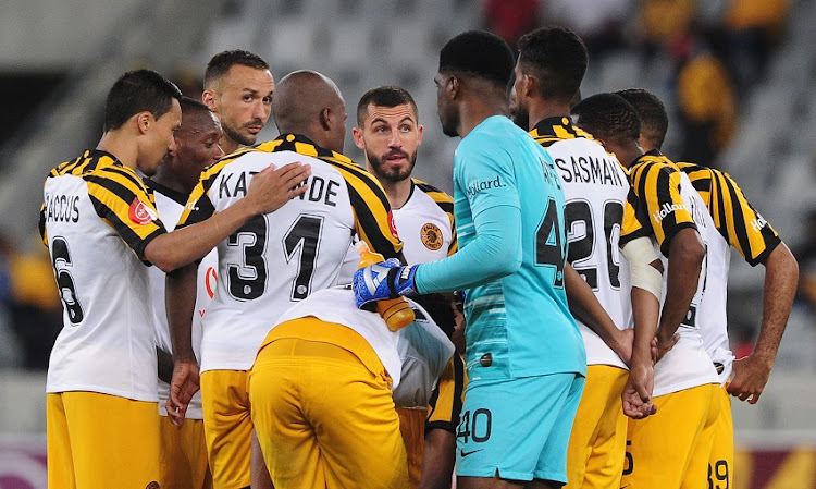 Daniel Cardoso of Kaizer Chiefs talks to his teammates during the Absa Premiership 2019/20 game between Stellenbosch FC and Kaizer Chiefs at Cape Town Stadium on 27 November 2019.