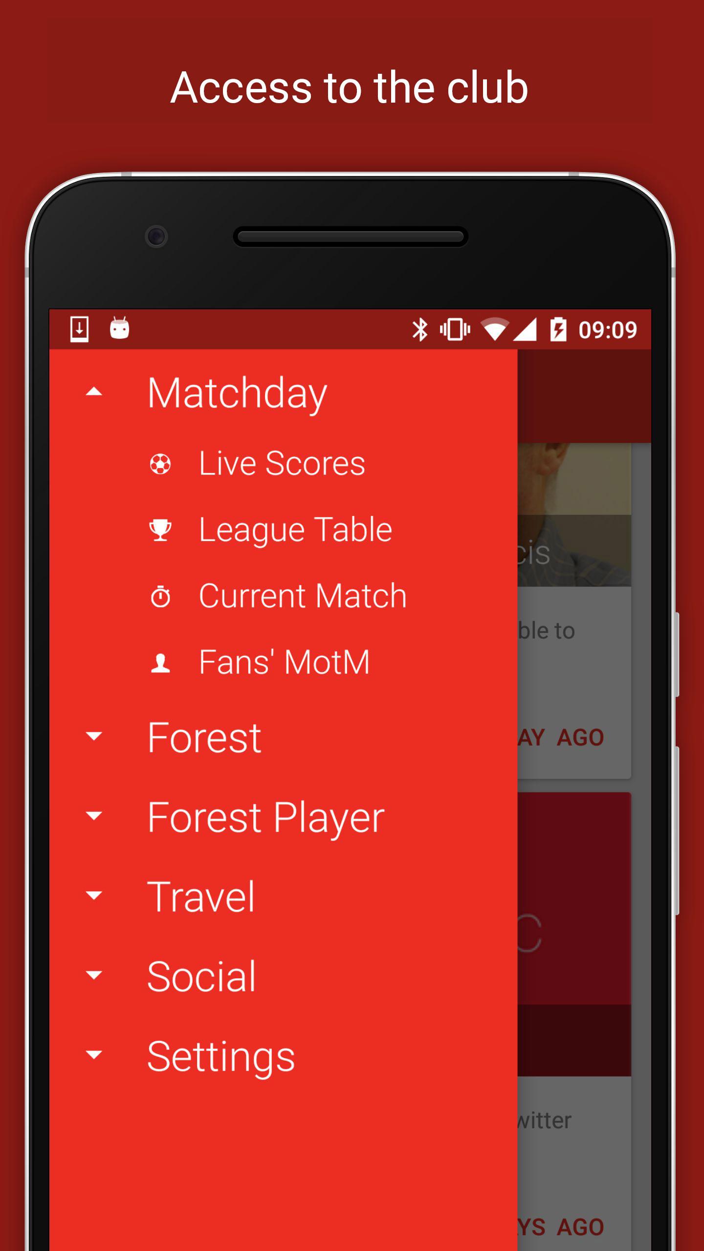 Android application Nottingham Forest screenshort