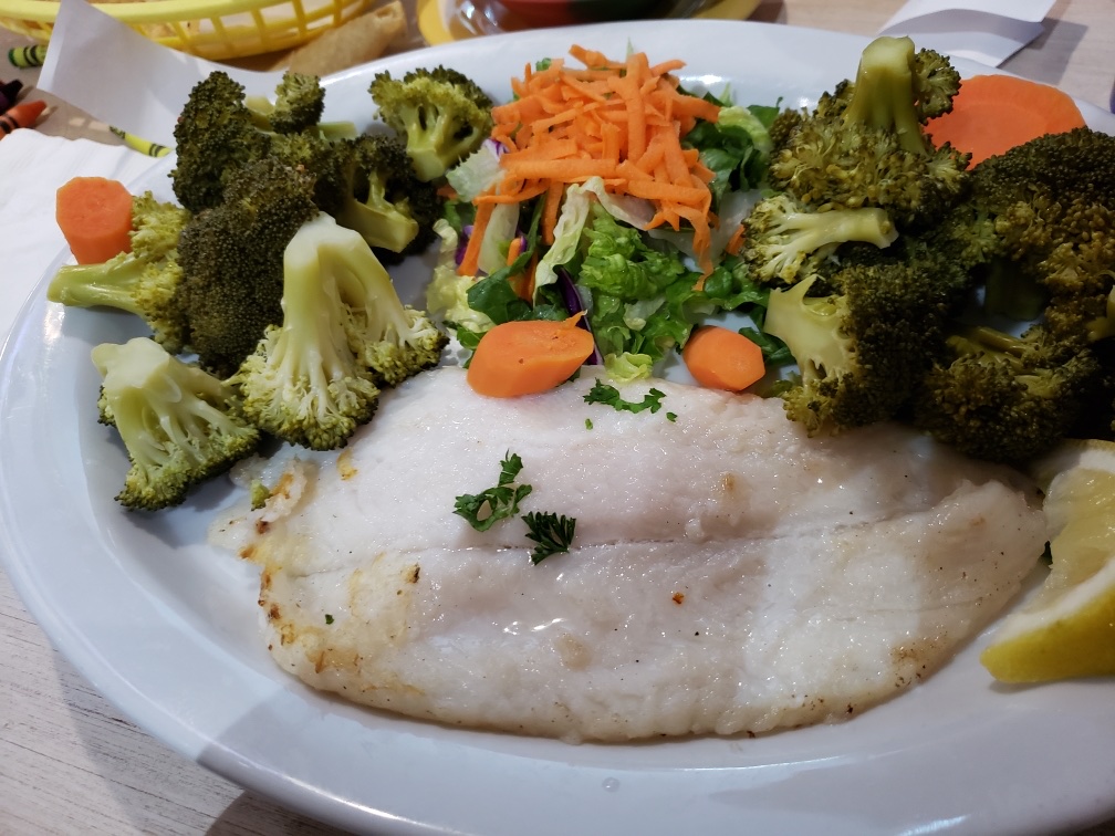 Sea bass and steamed veggies
