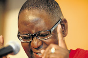 Zwelinzima Vavi at a press conference in Johannesburg on Friday