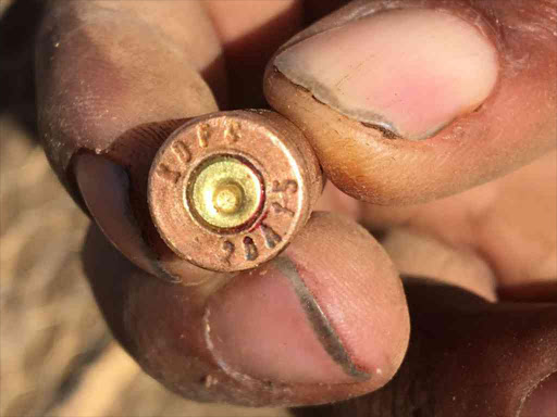 A bullet found after a raid by Samburu and Pokot gunment on a farm in Laikipia county, January 13, 2016. /COURTESY